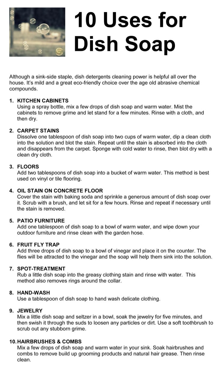 10 Uses for Dish Soap