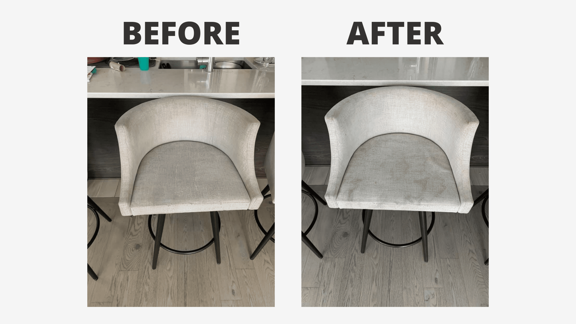 Jaiko Service Page Image (2) white chair before and after being cleaned