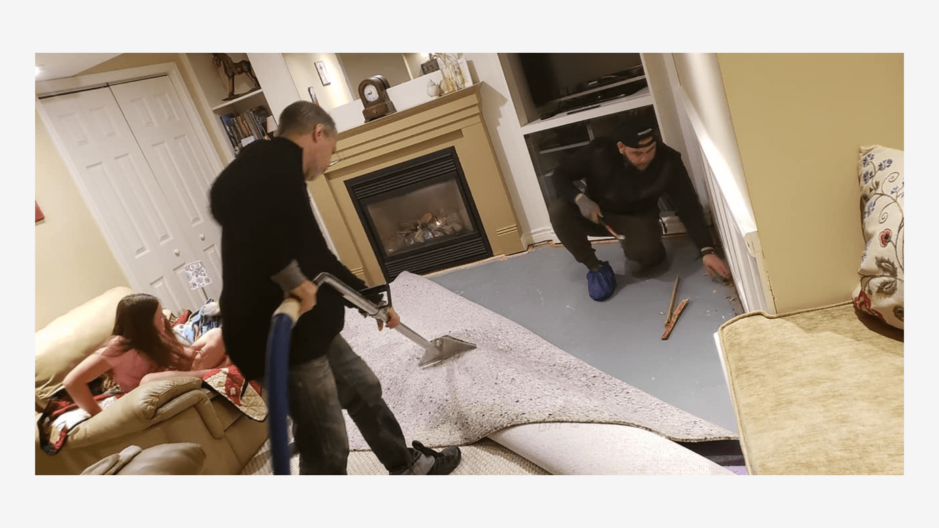 Jaiko Service Page Image man cleaning area rug with vaccume